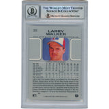 Larry Walker Signed Montreal Expos 1990 Leaf #325 HOF Card 10 Auto Beckett 47374