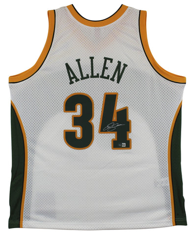 Sonics Ray Allen Authentic Signed White Mitchell & Ness Jersey BAS Witnessed