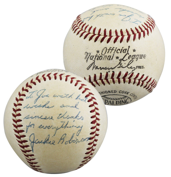 Dodgers Jackie Robinson "With Best Wishes" Signed ONL Baseball PSA & JSA LOAs