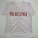 Autographed/Signed Brandon Marsh Philadelphia Pinstripe Baseball Jersey JSA COA