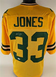 Aaron Jones Signed Green Bay Packers Throwback Jersey (Beckett) 2020 Pro Bowl RB