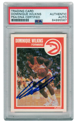 Dominique Wilkins Signed 1989-90 Fleer Basketball Card #7 - (PSA Encapsulated)