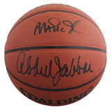 Lakers Magic Johnson & Kareem Abdul-Jabbar Signed Basketball BAS Wit #5W053813