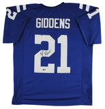 D.J. Giddens Authentic Signed Blue Pro Style Jersey Autographed BAS Witnessed