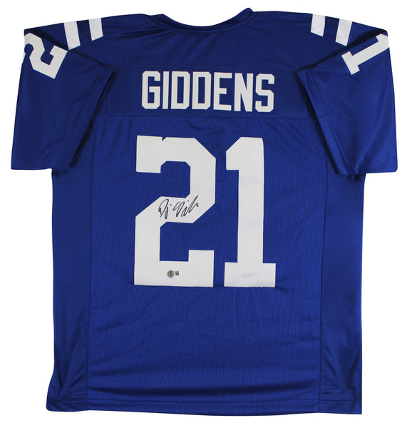 D.J. Giddens Authentic Signed Blue Pro Style Jersey Autographed BAS Witnessed