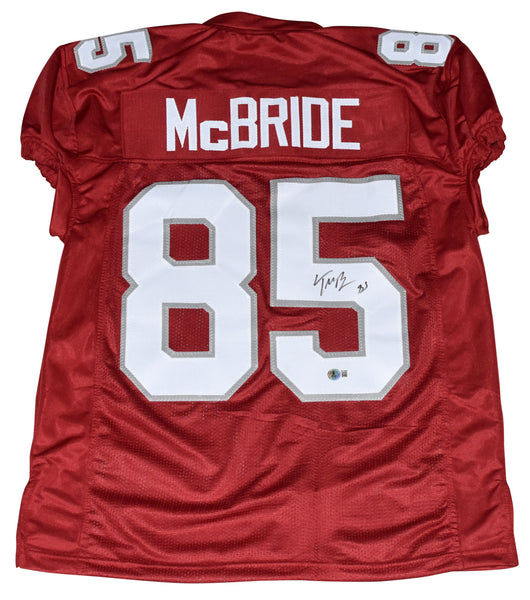 TREY McBRIDE SIGNED ARIZONA CARDINALS #85 RED GAME CUT JERSEY BECKETT