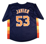 Christian Javier Houston Signed Navy Baseball Jersey Game 4 No Hitter BAS