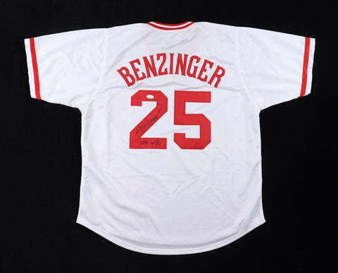 Todd Benzinger Signed Cincinnati Reds Jersey (JSA) 1990 World Series Champion 1B