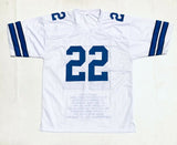 EMMITT SMITH AUTOGRAPHED SIGNED PRO STYLE XL STAT JERSEY W/ BECKETT COA