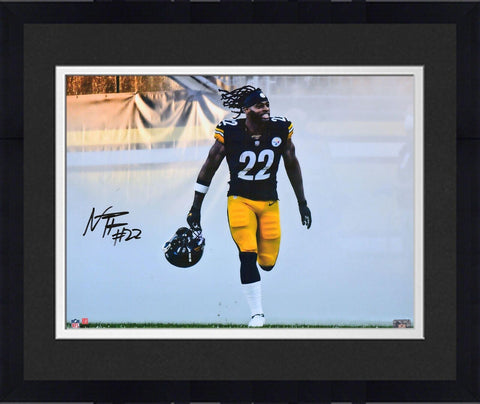 Framed Najee Harris Pittsburgh Steelers Signed 16" x 20" Smoke Run Out Photo
