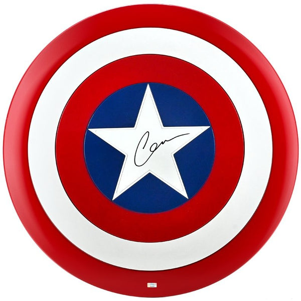 Chris Evans Autographed Marvel Legends Captain America 80th Anniversary Shield