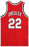Clyde Drexler Trail Blazers Sign Red Mitchell & Ness Swingman Jersey "The Glide"