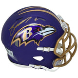 Zay Flowers Autographed Baltimore Ravens Alt Purple Rising Mini Helmet Beckett