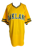 Jose Canseco Oakland Signed Yellow Baseball Jersey JSA QR Hologram