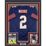 Framed Autographed/Signed D.J. DJ Moore 35x39 Chicago TB Blue Jersey JSA COA