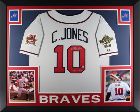 Chipper Jones Autographed Atlanta Braves 1995 World Series Framed Jersey Beckett