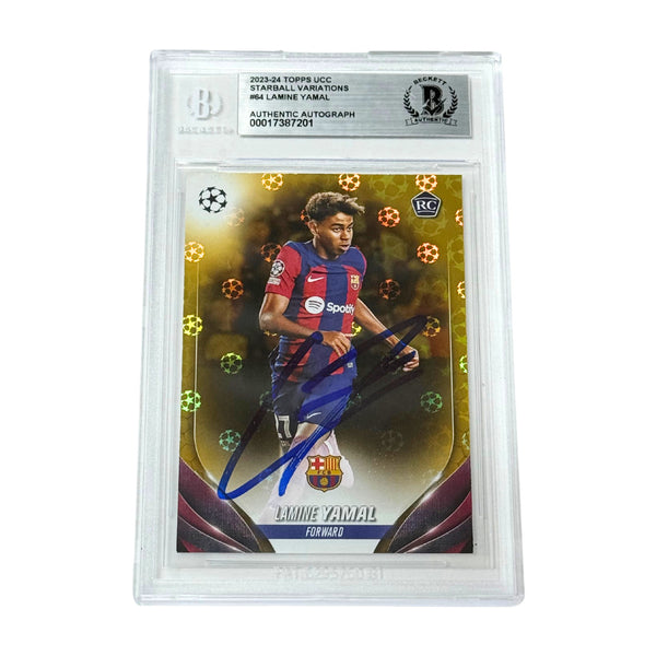 Lamine Yamal Signed 2023-24 Topps UCC Rookie Card Starball Variations - BGS AUTH