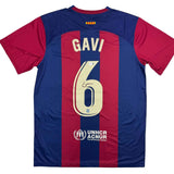 Autographed/Signed Gavi FC Barcelona Blue Soccer Jersey Beckett BAS COA