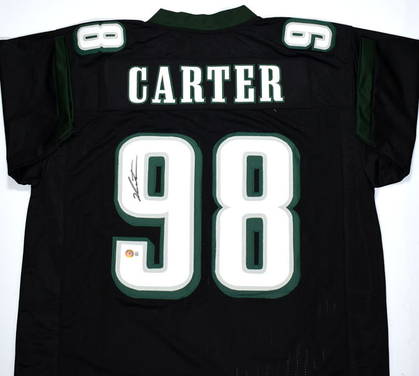 Jalen Carter Autographed Black Pro Style Jersey- Beckett W Hologram *Black