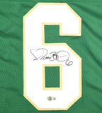 Jerome Bettis Autographed Green College Style Jersey - Beckett W Hologram *Black