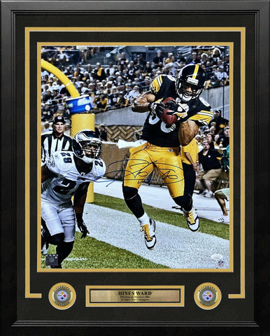 Hines Ward Pittsburgh Steelers Autograph Signed 16x20 Framed Football Photo JSA