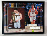 Christian Braun Autographed Denver Nuggets 11x14Photo with O'Brien Trophy Becket