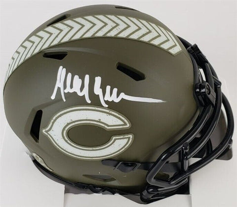 Mike Brown Signed Chicago Bears / Salute Service Alternate Speed Mini Helmet PSA