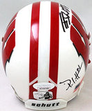 Derek/ TJ/ JJ Watt Signed Wisconsin Badgers White Schutt Mini Helmet- JSA W *Blk