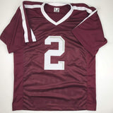 Autographed/Signed JOHNNY MANZIEL Texas A&M Maroon Jersey JSA COA Auto