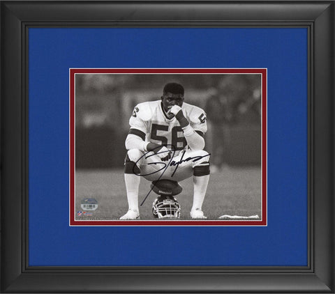 Lawrence Taylor New York Giants Framed Signed 8x10 Helmet Sit Photograph