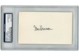 Tom Harmon Autographed/Signed Michigan Wolverines Index Card Slabbed PSA 54928