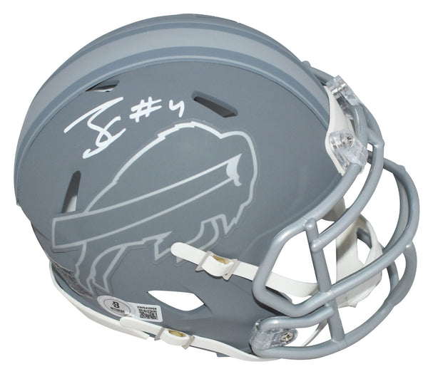 JAMES COOK AUTOGRAPHED BUFFALO BILLS SLATE SPEED MINI HELMET BECKETT