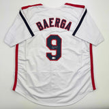 Autographed/Signed Carlos Baerga Cleveland White Jersey Beckett BAS COA