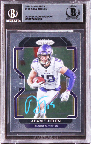 Vikings Adam Thielen Authentic Signed 2021 Panini Prizm #126 Card BAS Slabbed