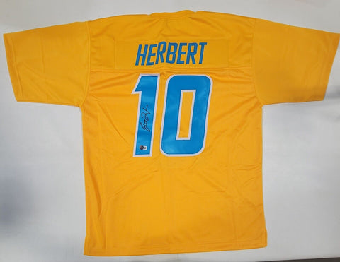 JUSTIN HERBERT AUTOGRAPHED SIGNED PRO STYLE CUSTOM XL JERSEY BECKETT QR COA