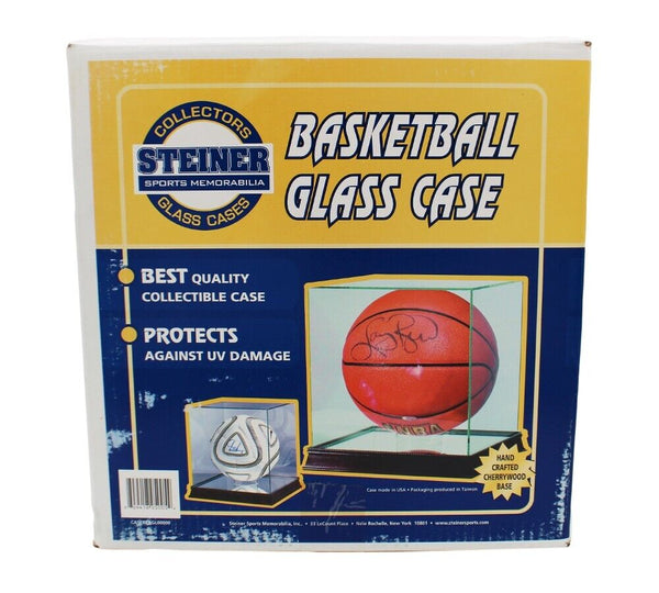 Steiner Deluxe Glass and Cherrywood Basketball Display Case