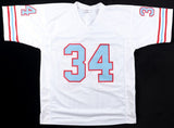 Earl Campbell Signed Houston Oilers White Jersey (JSA COA) HOF 1991 Running Back
