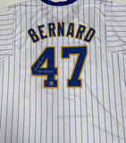 DWIGHT BERNARD Signed Custom Replica Brewers Pinstripe Jersey AUTO - BAS