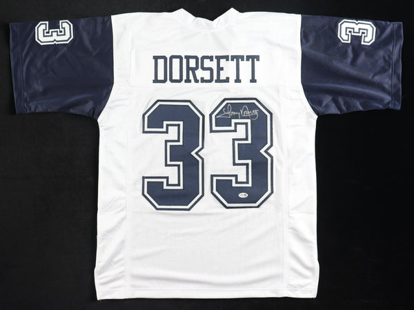 Tony Dorsett Signed Dallas Cowboys Throwback Jersey (JSA) 4xPro Bowl R.B.