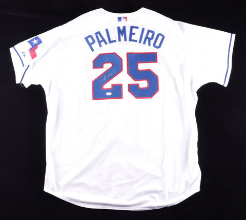 Rafael Palmeiro Signed Texas Rangers Majestic Jersey (JSA) 500 HR/ 3000 Hit Club