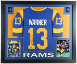 Kurt Warner Signed Los Angeles Rams 35x43 Framed Jersey (Beckett) Super Bowl MVP