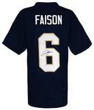 Jordan Faison Signed Navy Custom College Football Jersey - (SCHWARTZ SPORTS COA)