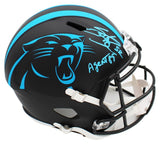 Steve Smith Signed Carolina Panthers Speed Full Size ALT NFL Helmet with Inscr.