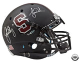 Tiger Woods & John Elway Autographed Stanford Black Authentic Helmet UDA LE 25