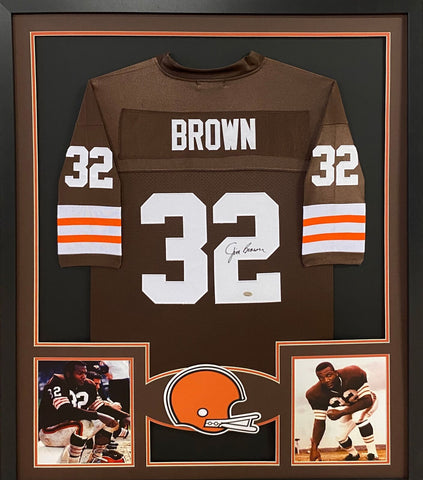 Jim Brown Autographed Signed Framed Cleveland Browns Jersey GTSM