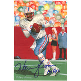 Warren Moon Autographed Houston Oilers Goal Line Art Card HOF 06 Beckett 49270