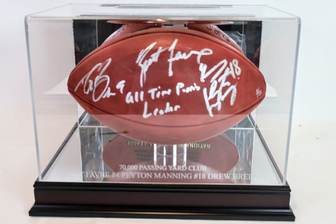 Autographed NFL Football - B. Favre, D. Brees, & P. Manning 70,000 Yard Club