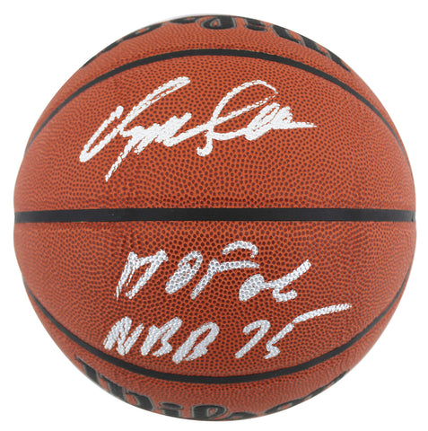 Hawks Dominique Wilkins "2x Insc" Authentic Signed Wilson Basketball BAS Wit
