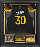 Stephen Curry "4x Champ" Signed Black Nike Rose CE Authentic Framed Jersey BAS