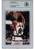Brian Williams Autographed 93-94 Hoops #329 Slabbed Trading Card Beckett 52704